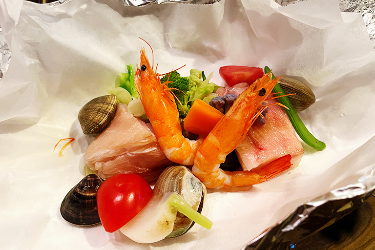 地元やさいと鮮魚のアクアパッツァ